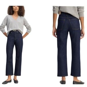 NWT Everlane The Way-high Jean Pure Blue Dark Organic Denim Straight Leg 28